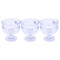 Crystal Cut Glass Footed Ice Cream and Dessert Bowl Set of 3Pcs 9.5*10 cm