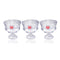 Crystal Cut Glass Footed Ice Cream and Dessert Bowl Set of 3 Pcs 10.5*10 cm