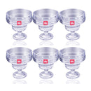 Crystal Cut Glass Footed Ice Cream and Dessert Bowl Set of 3 Pcs 10.5*10 cm