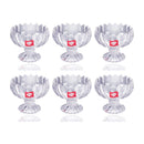 Crystal Cut Glass Footed Ice Cream and Dessert Bowl Set of 6 Pcs 8.5*7.5 cm