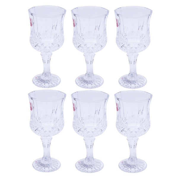 Premium Lead Free Glass Footed Tumblers Set of 6 Pcs 230 ml