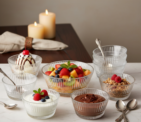 Glass Serving Bowl Set of 7 Pcs 7.5*8.5/11*5 cm