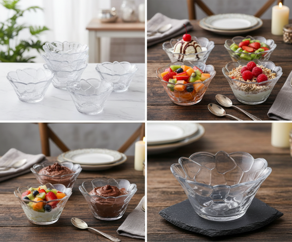 Glass Ice Cream and Dessert Bowl 20.4*10 cm