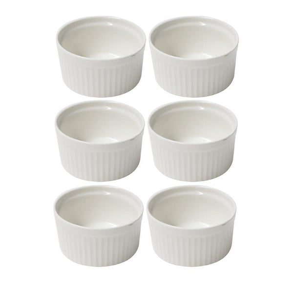 White Ceramic Fine Porcelain Serving and Dipping Bowl Snacks Fruits and Nuts Bowl Set of 6 Pcs 9.5*4.6 cm