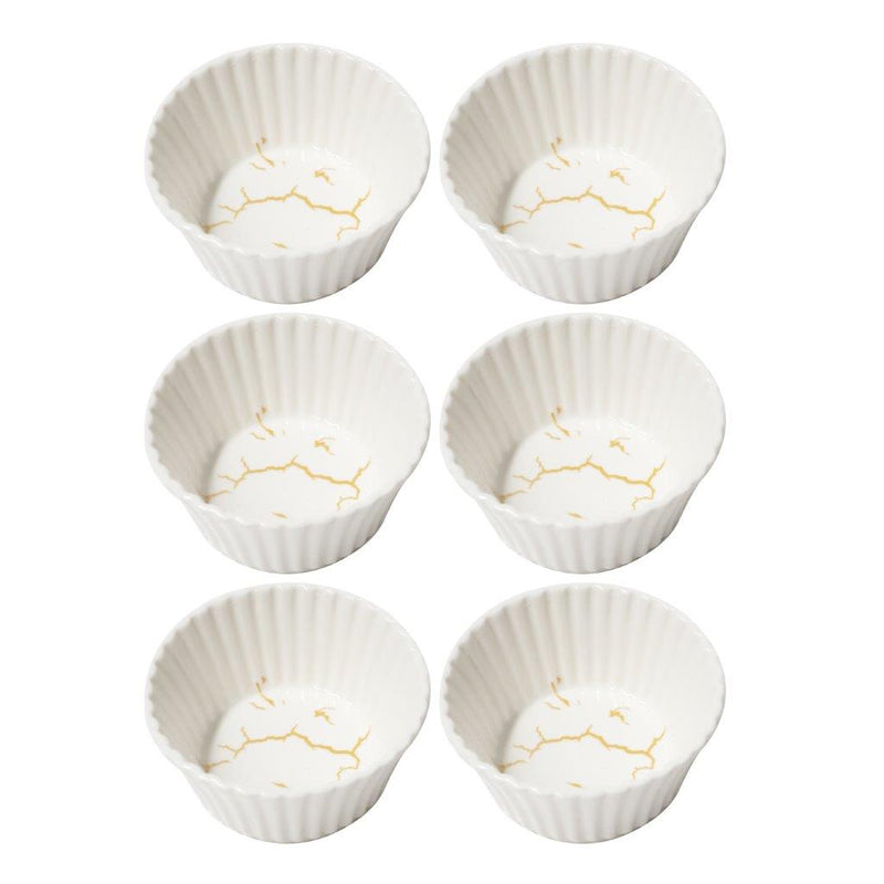 White Ceramic Fine Porcelain Serving and Dipping Bowl Snacks Fruits and Nuts Bowl Set of 6 Pcs 8.5*4.3 cm