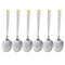 Stainless Steel Tableware Silver and Gold Rice Spoon Kitchen Utensils Set of 6 Pcs 20 cm