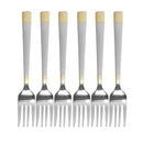 Stainless Steel Tableware Silver and Gold Table Fork Kitchen Utensils Set of 6 Pcs 20 cm