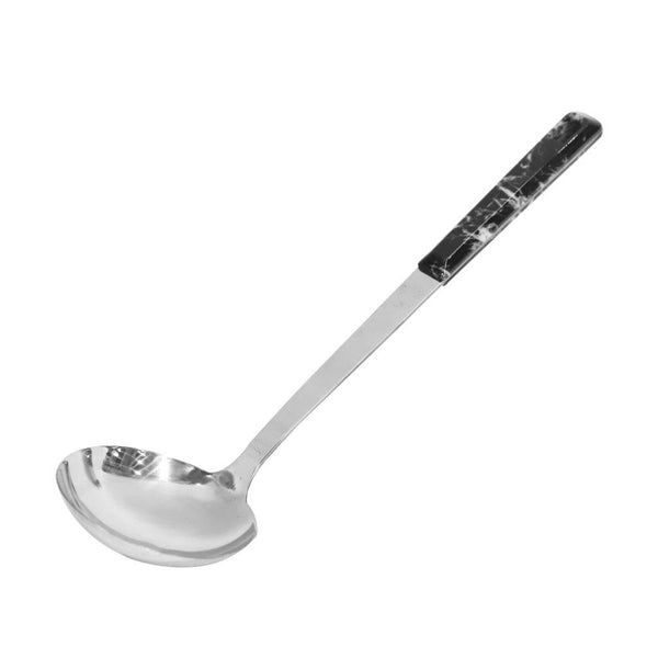 Stainless Steel Ladle Spoon Utensil Marble Design Handle 34 cm