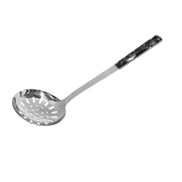 Stainless Steel Silver Plated Skimmer Spoon Utensil marble Design Handle 36.5 cm