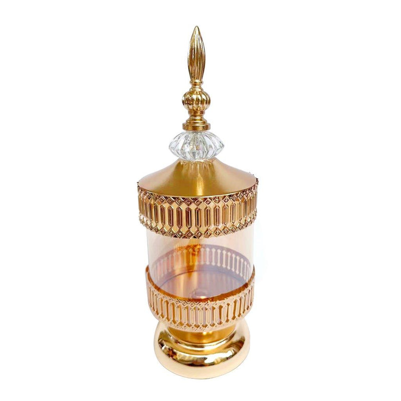 Elegant Glass Craft Gold Candleholder Wedding Table Centrepiece set of 3 Pcs 30*10/31*10/32*10 cm