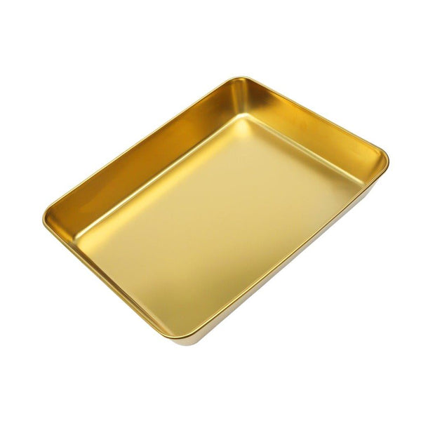 Stainless Steel Gold Plated Baking Tray Rectangular Deep 25 cm