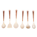 High Quality Plastic Kitchen Cutlery Utensil Spoon Set of 6 Pcs with Stand 40 cm