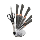 Premium Quality Stainless Steel Chef Kitchen Knife Set of 7 Pcs Metallic Grey Handle