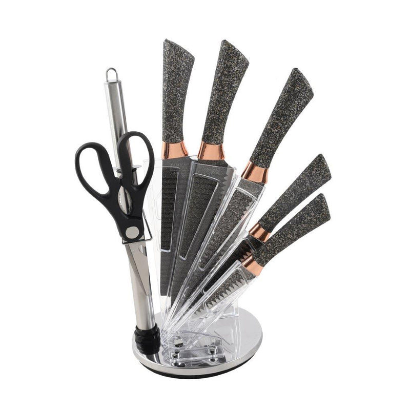 Premium Quality Stainless Steel Chef Kitchen Knife Set of 7 Pcs Metallic Grey Handle