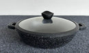 Non Stick Marble Coated Die Cast Aluminium Casserole Black Induction