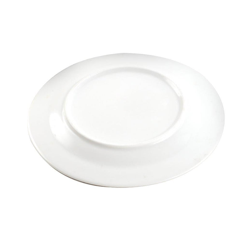 White Ceramic Tableware Ceramic Round Dinner Plate 8''