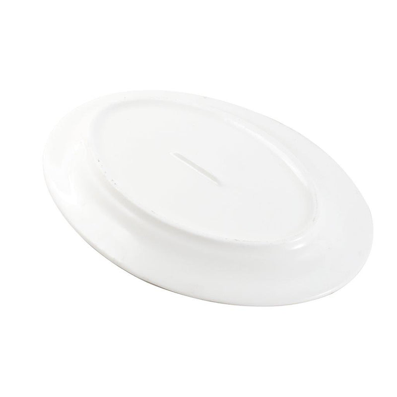 White Ceramic Tableware Ceramic Oval Serving Plate 10''