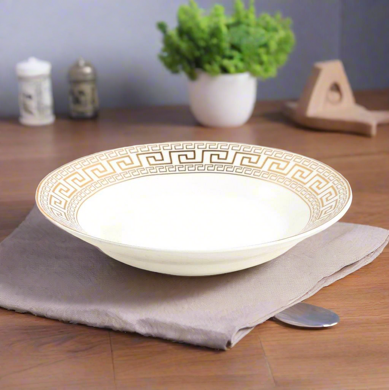 White Ceramic Tableware Ceramic Deep Pasta Noodle Soup Plate 7''