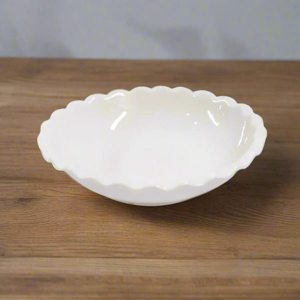 White Ceramic Tableware Ceramic Pie Dish Serving Bowl 8"