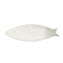 White Ceramic Tableware Ceramic Serving Plate Fish Design  14"