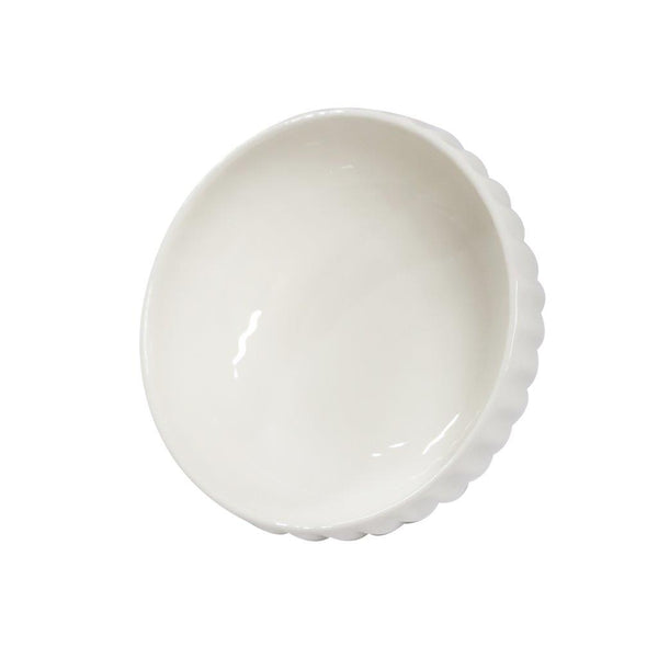White Ceramic Tableware Ceramic Salad Bowl Serving Bowl 12"