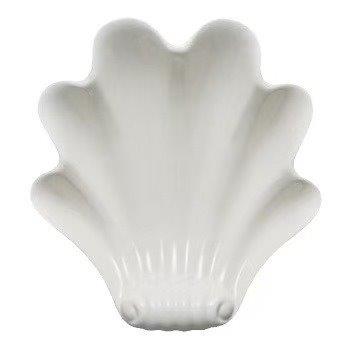 White Ceramic Tableware Ceramic Serving Plate Leaf Design  9"