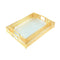 Deco Gold Metal Glass Base Rectangular Serving Tray