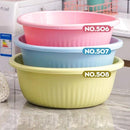 Multipurpose Plastic Round Wash Basin Wash Tub Multi-color 30*9.5 cm