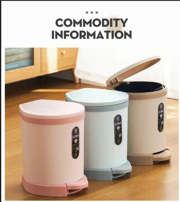 Multicolor Pedal Rubbish Bin Plastic Waste Bin Trash Bin for Home Kitchen Office