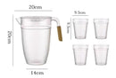 Premium Plastic Beverage Jug Water Jug and 4 Cups Set 20*14*20 cm