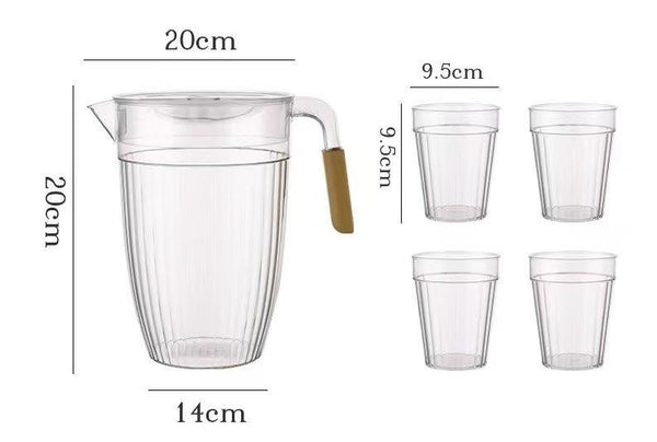 Premium Plastic Beverage Jug Water Jug and 4 Cups Set 20*14*20 cm