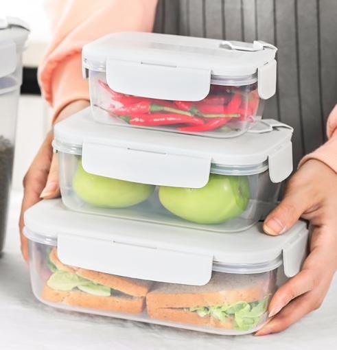 Multipurpose Mixed Colors Plastic Storage Box Food Container Set of 3 Pcs 21x15.5x7 1300 ml
17x13x6.5 800 ml
14x10.5x6 400 ml