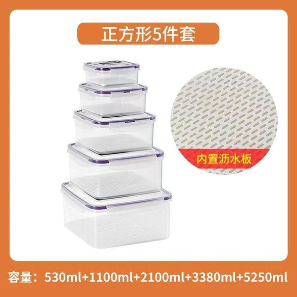 Multipurpose Clear Color Plastic Storage Box Food Container Set of 4 Pcs 0.5L+2.1L+3.3L+5.2L