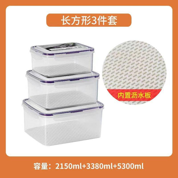 Multipurpose Clear Colour Plastic Storage Box Food Container Set of 3 Pcs 0.5L+1.15L+2.15L