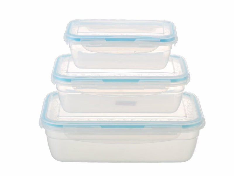 Multipurpose Mixed Colours Plastic Storage Box Food Container Set of 3 Pcs 25.5*17.5*7.5 cm
 21*14.5*7 cm
  17*11.5*6 cm