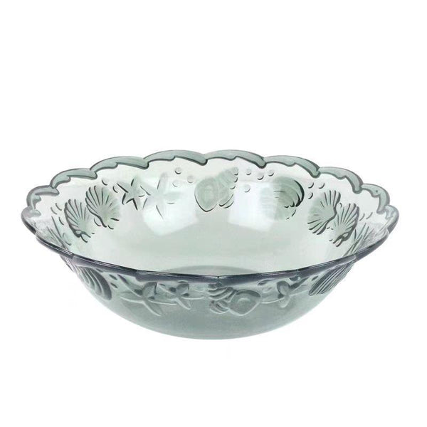 Colored Embossed Pattern Round Plastic Fruit Bowl 270*70 cm