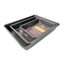 Marble Non Stick Bakeware Rectangular Cake Pan Baking Tray with Handle 22*17*4 cm 
300g