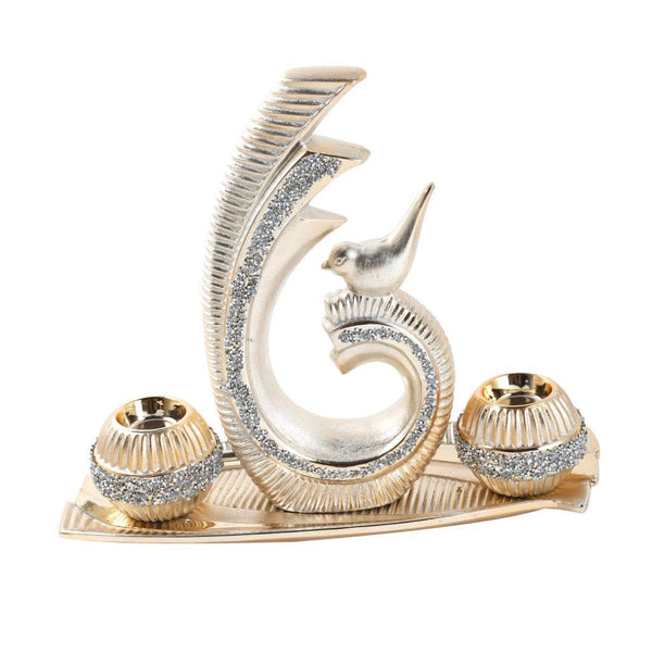 Ceramic Hand Crafted Gold Abstract Shaped Candleholder Plate 40*16*14/16.5*7*29/10*10*8.5 cm