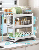 Kitchen Storage Metal Dish Rack 3 Tier Cutlery Storage Organizer 43*27*51 cm