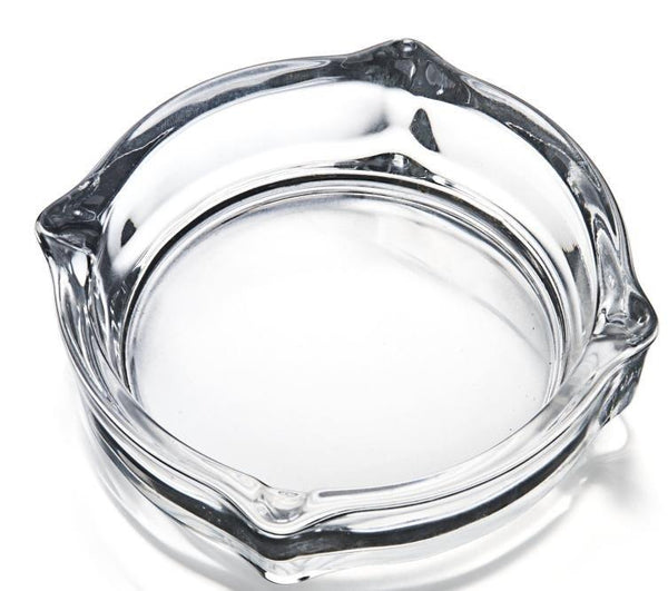 Crystal Cut Modern Clear Round Glass Ashtray 11*3 cm