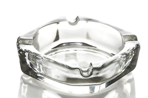 Crystal Cut Modern Clear Round Glass Ashtray 9.5*3.4 cm