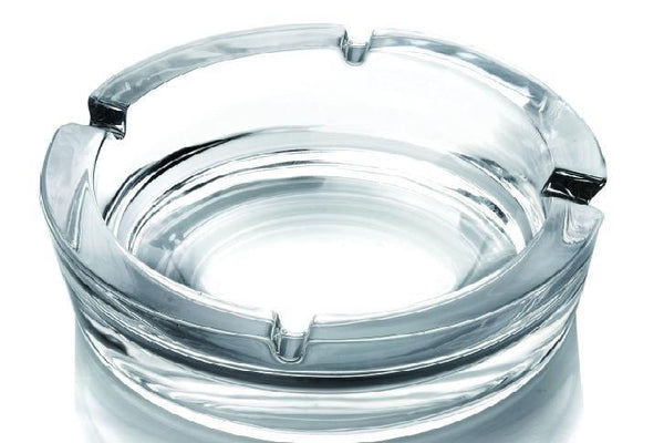 Crystal Cut Modern Clear Round Glass Ashtray 10.8*3.5 cm