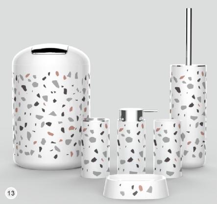 Plastic Colourful Bathroom Accessories Soap Dispenser Toothbrush Holder Set of 6 Pcs