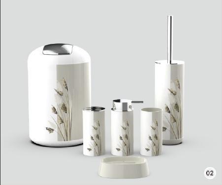 Plastic Colourful Bathroom Accessories Soap Dispenser Toothbrush Holder Set of 6 Pcs