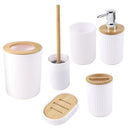 White Bathroom Accessories Soap Dispenser Toothbrush Holder Set of 6 Pcs 24.5*19.5/37*10/16.5*7.5 cm