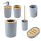 Grey Bathroom Accessories Soap Dispenser Toothbrush Holder Set of 6 Pcs 24.5*19.5/37*10/16.5*7.5 cm