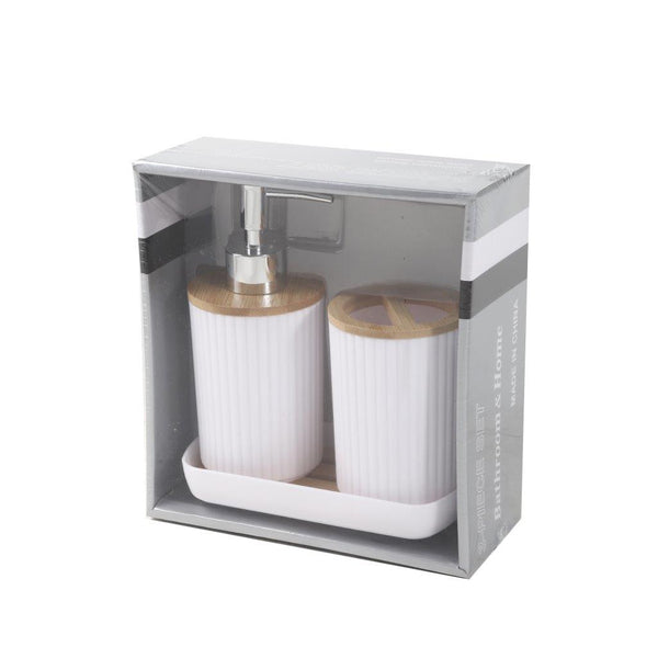 Mixed Colours Bathroom Accessories Soap Dispenser Toothbrush Holder Set of 3 Pcs 11.5*7.5/17*7.5/16.2*8.5*2.5 cm