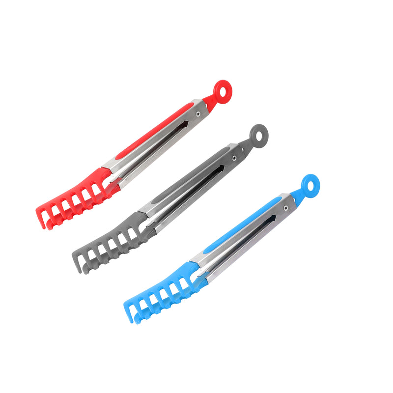 Stainless Steel Silicone Head Multipurpose Spaghetti Turner Serving Tongs 27.5*3*3.8 cm