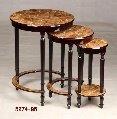 Nesting Coffee Table Abstract Design Set of 3 Pcs