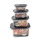 Multipurpose Clear Color BPA Free Plastic Storage Box Food Container Set of 4 Pcs   23.9*18.3*12.9cm